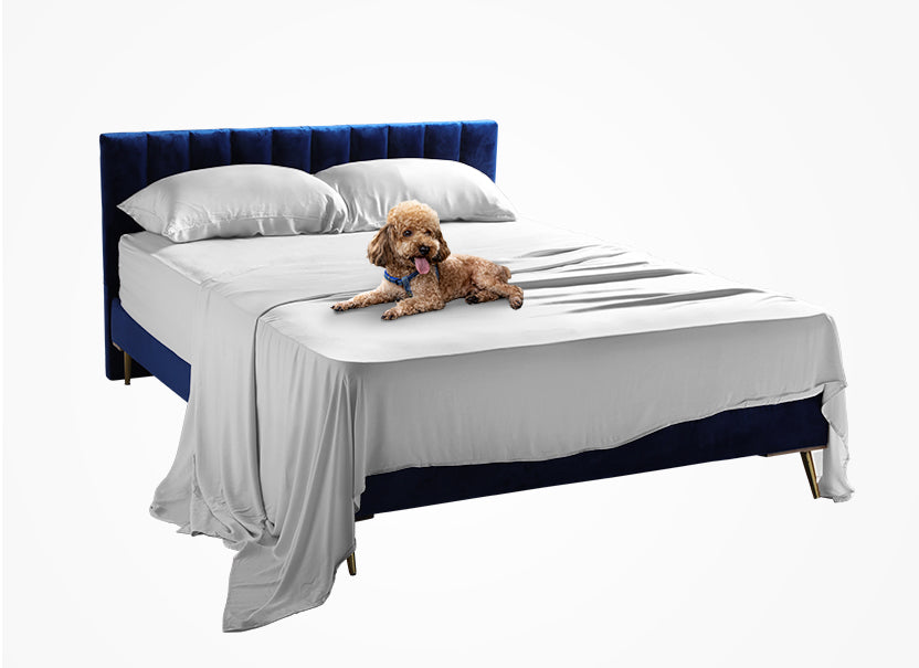 NUGGAL Pet Hair-Resistant Bamboo Flat Sheet – Soft, Sustainable, and Pet-Friendly Comfort