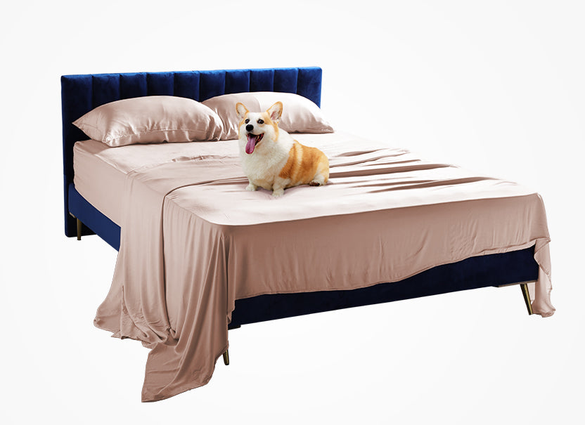 NUGGAL Pet Hair-Resistant Bamboo Flat Sheet – Soft, Sustainable, and Pet-Friendly Comfort