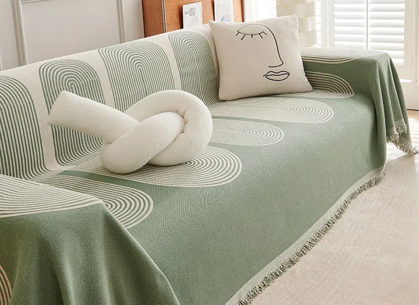 NUGGAL Tree Ring Pattern Chenille Sofa Cover - Scratch-Resistant for Pet Parent