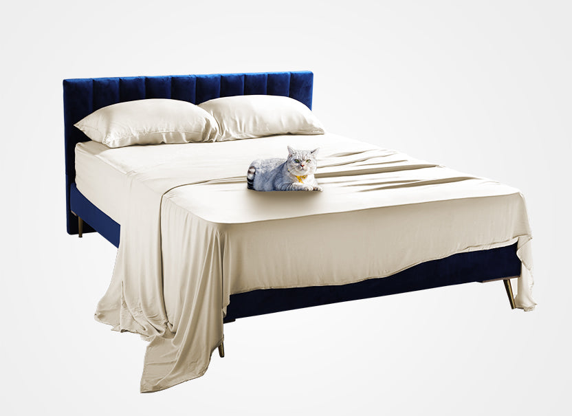 NUGGAL Pet Hair Repellent Bamboo Sheet & Duvet Cover Set Elegant Khaki