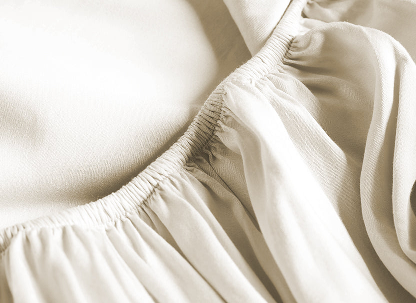 Ensemble drap et housse de couette en bambou NUGGAL anti-poils d'animaux Kaki élégant