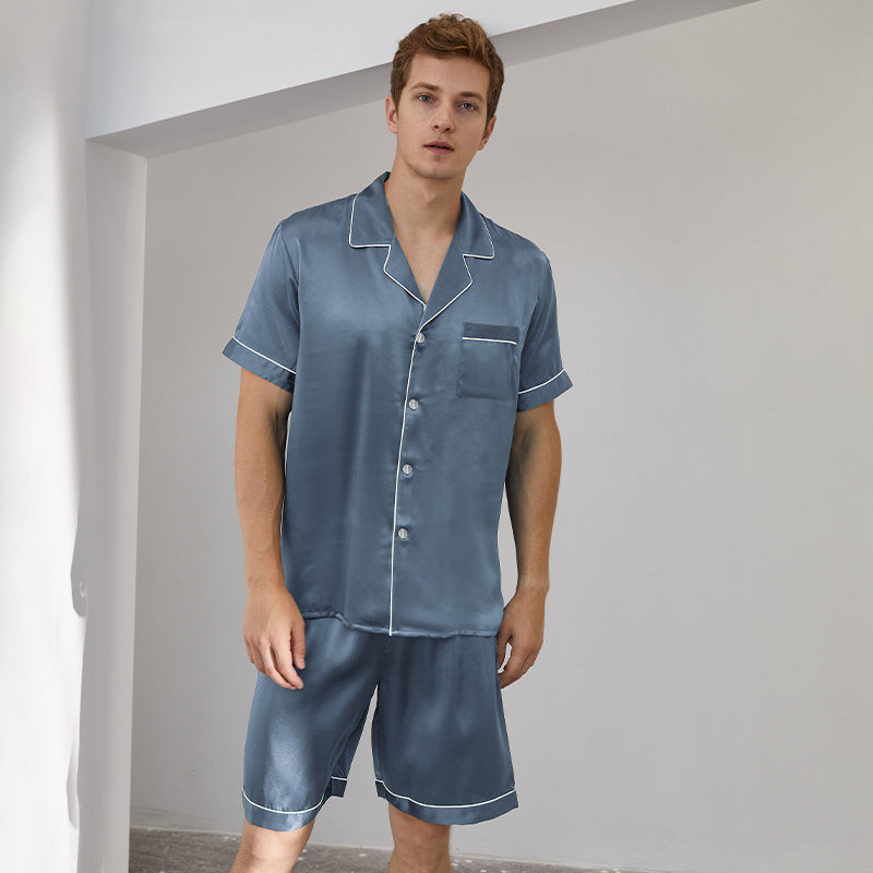 NUGGAL Pet Hair Resistant Men Silken Elegance Loungewear Set