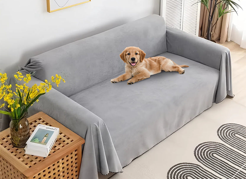 NUGGAL Waterproof & Anti-Scratch Nordic Style Sofa Cover for Pet Family