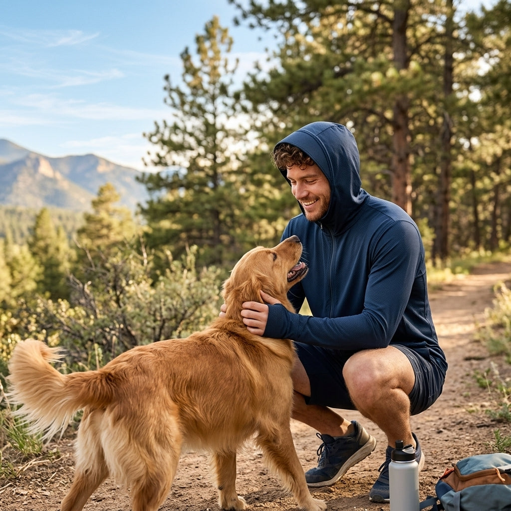 NUGGAL Pet Hair Resistant | Ultimate Men’s Lightweight UV Shield Sun Hoodie