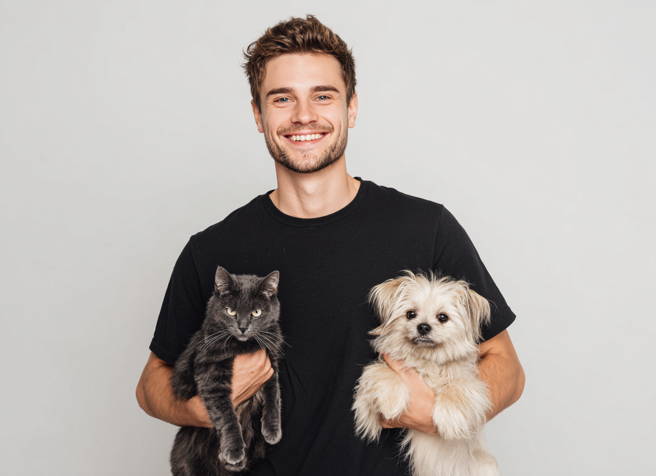 NUGGAL Unisex Pet Hair Resistant Tech T-shirt Classic Black