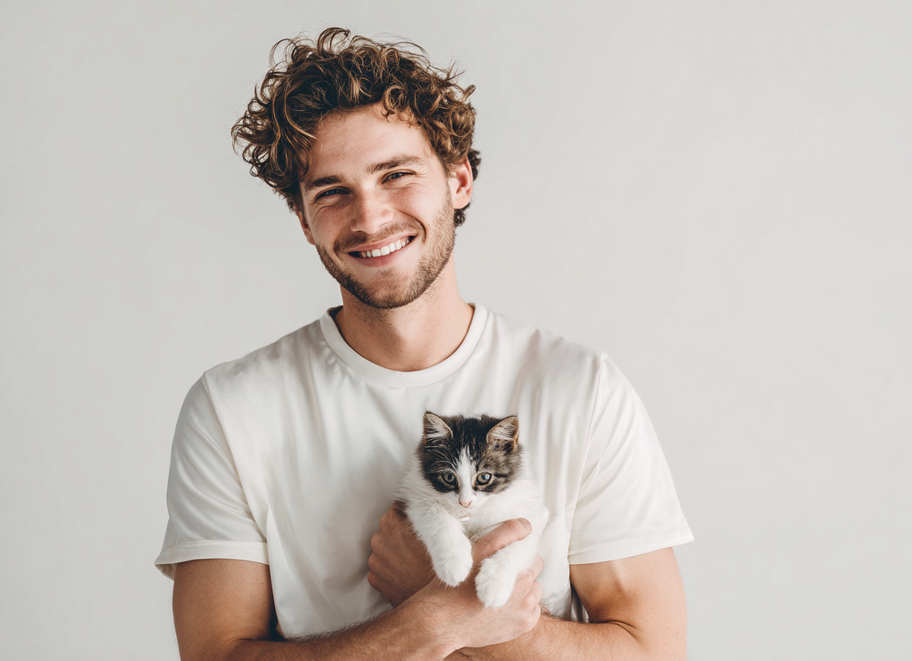 NUGGAL Unisex Pet Hair Resistant Tech T-shirt Classic White