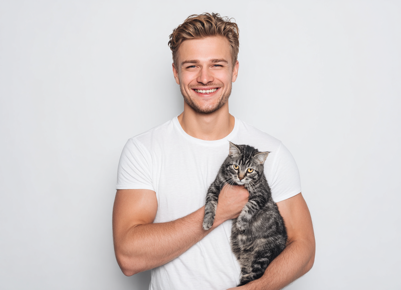 NUGGAL Unisex Pet Hair Resistant Tech T-shirt Classic White