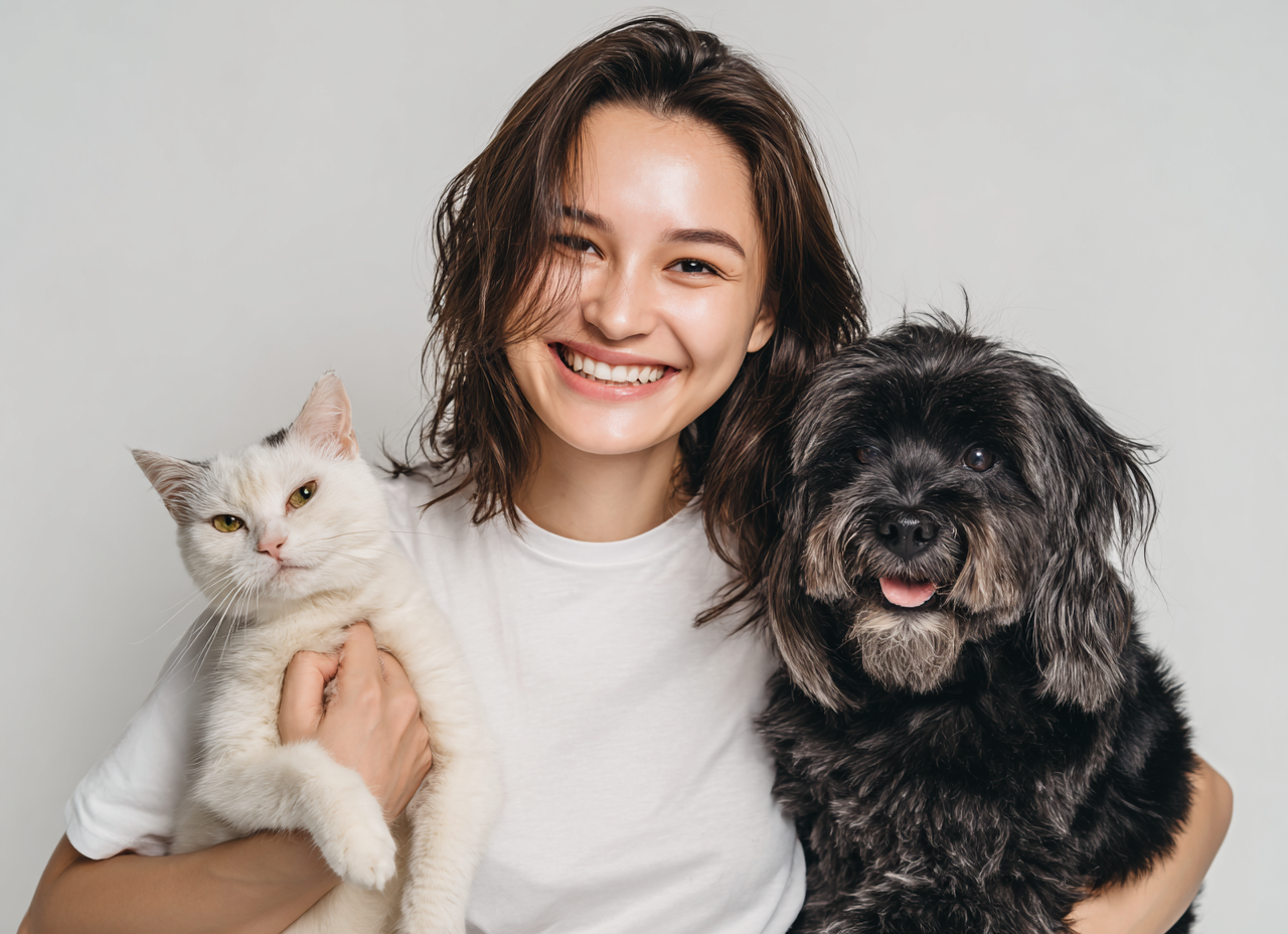 NUGGAL Unisex Pet Hair Resistant Tech T-shirt Classic White