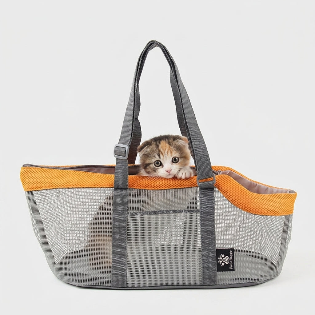 NUGGAL Breathable Mesh Pet Carrier Tote – Large Capacity Summer Travel Shoulder Bag for Cats & Dogs