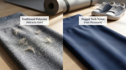 The Truth About Your Leggings: Why "Tech Nylon" is the Ultimate Pet-Hair Solution 🐾✨