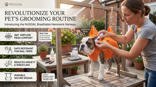 Transform At-Home Grooming with the NUGGAL Breathable Pet Grooming Hammock Harness