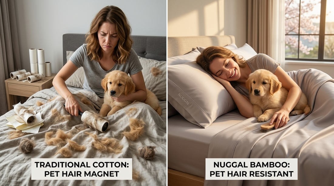Ditch the Nightstand Lint Roller: Why Bamboo Bedding is a Pet Owner’s Best Friend 🐾🛏️