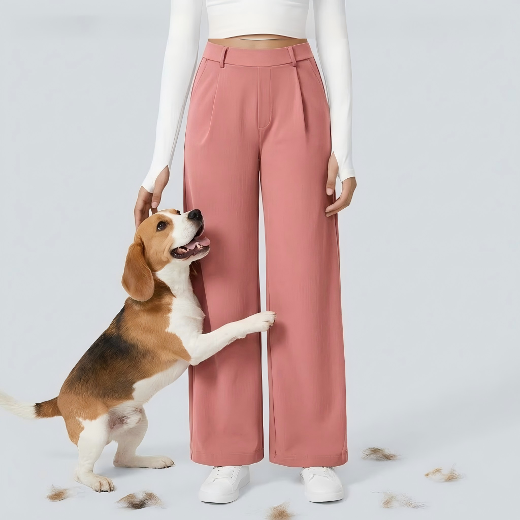 NUGGAL Lint-Free & Pet Resistant Pleated Pants