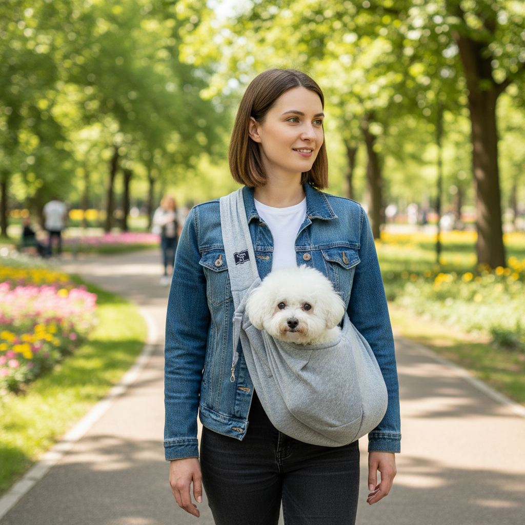 NUGGAL Foldable Crossbody High-Capacity Pet Carrier Bag for Small Dogs & Cats