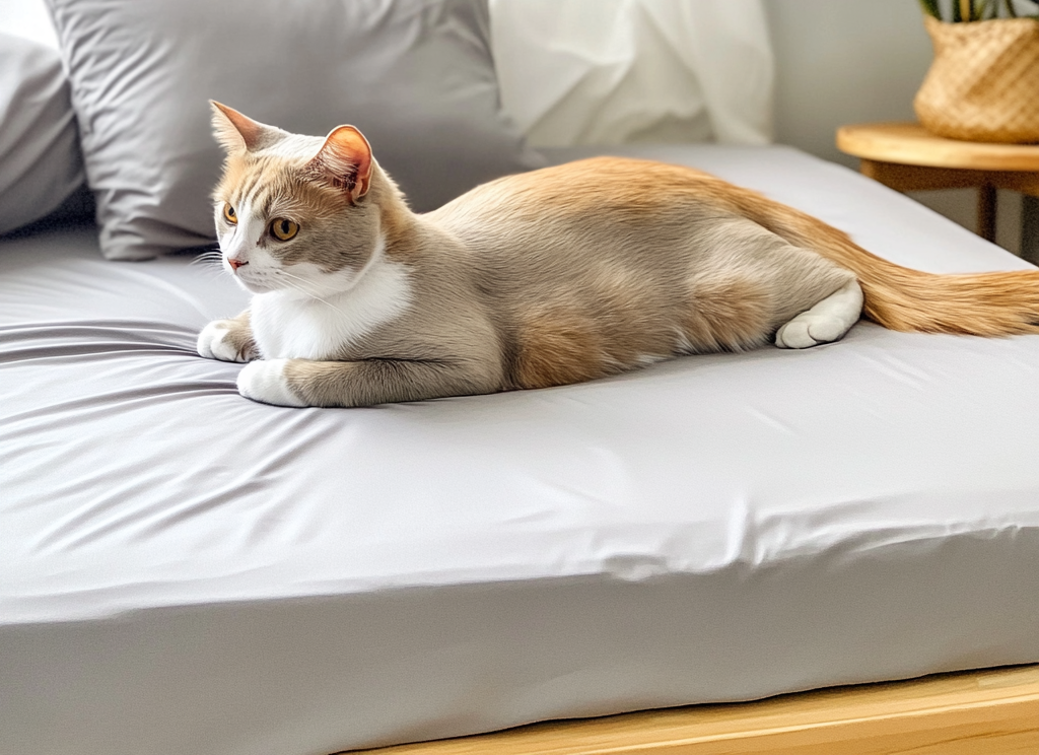 NUGGAL Pet Hair-Resistant Bamboo Fitted Sheet – Soft, Sustainable, and Pet-Friendly Comfort