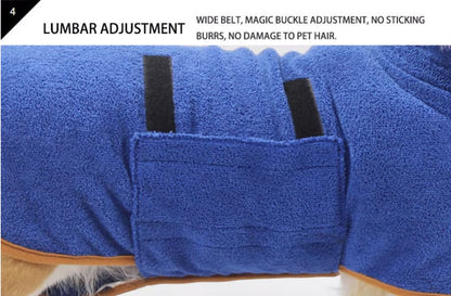 NUGGAL Premium Pet Bathrobe & Towel Coat for Full Mobility