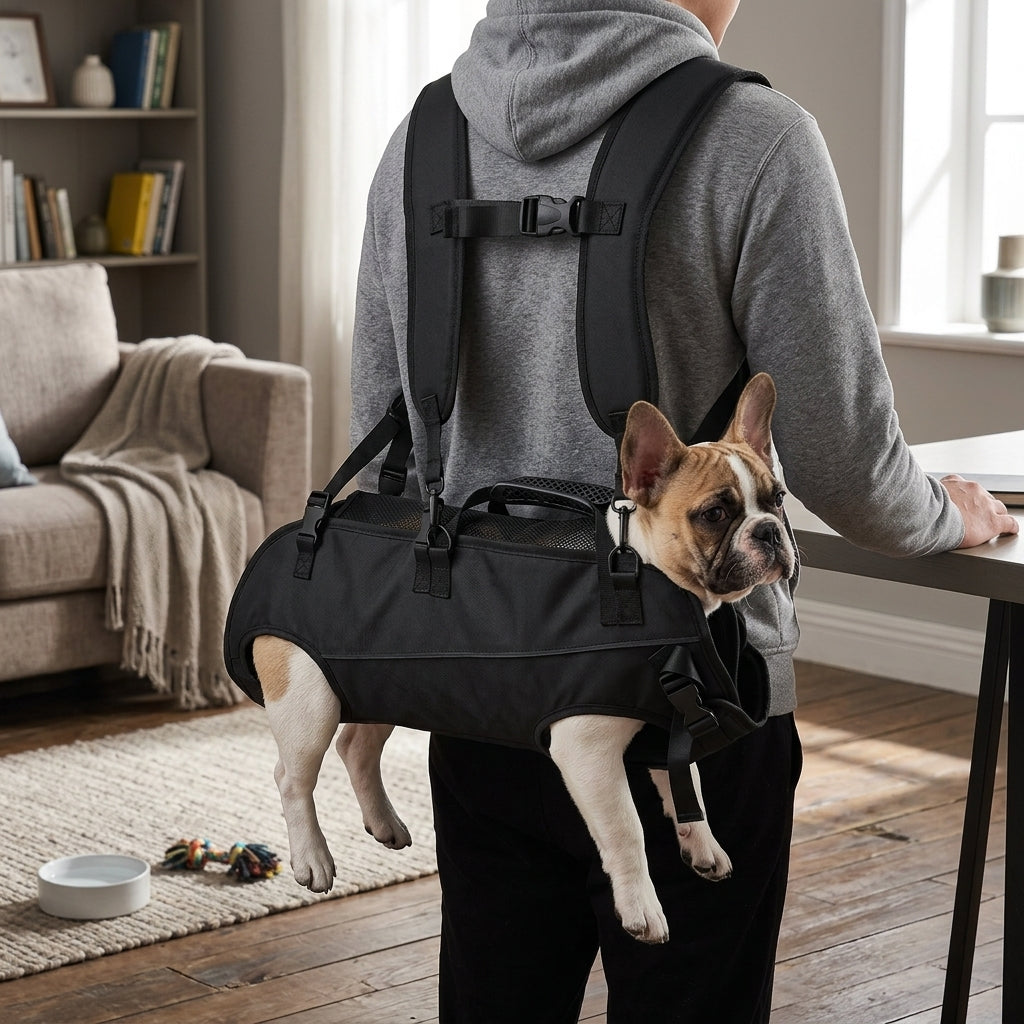 NUGGAL Multi-Functional Airlift Dog Backpack Carrier: Dual-Shoulder Harness & Mobility Aid for Cycling and Outdoors