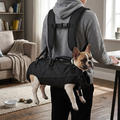 NUGGAL Multi-Functional Airlift Dog Backpack Carrier: Dual-Shoulder Harness & Mobility Aid for Cycling and Outdoors