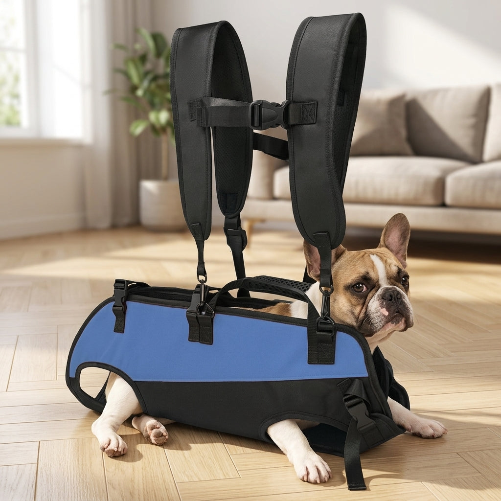 NUGGAL Multi-Functional Airlift Dog Backpack Carrier: Dual-Shoulder Harness & Mobility Aid for Cycling and Outdoors