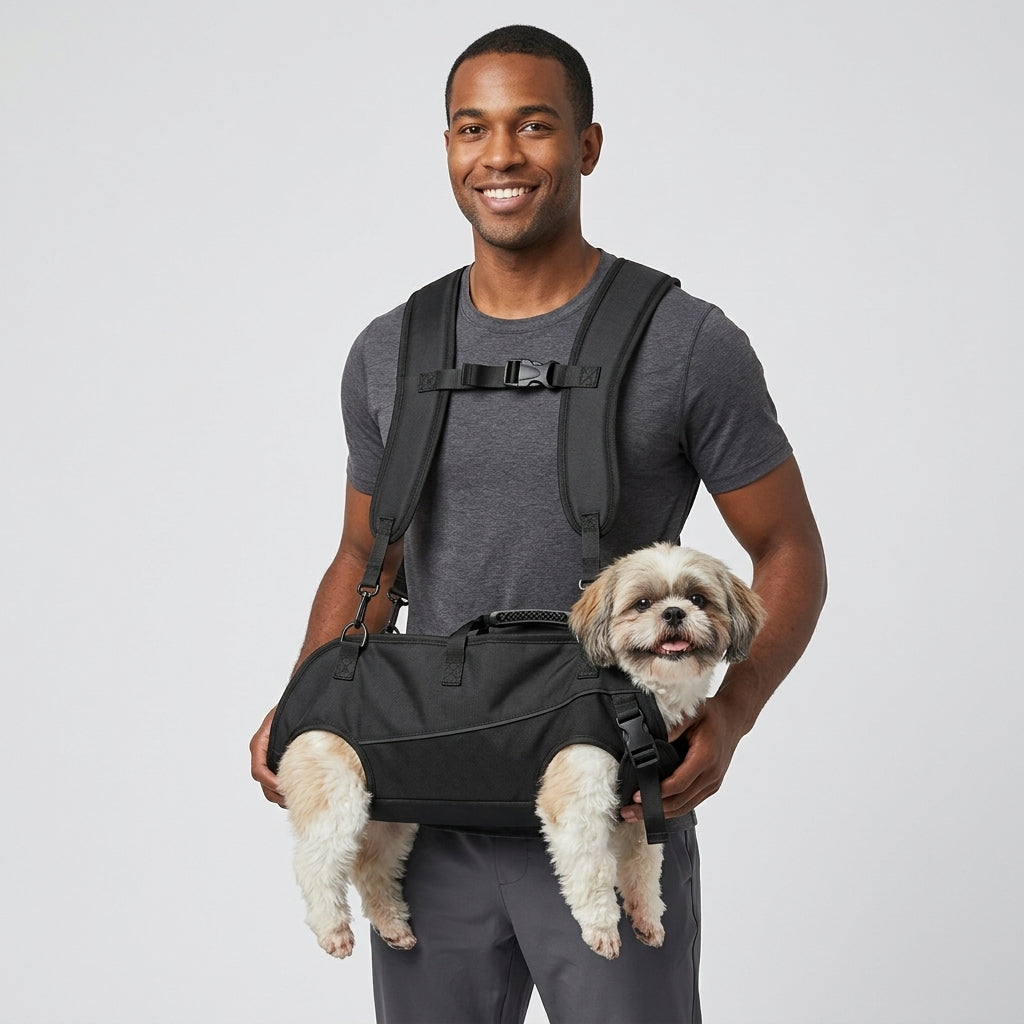 NUGGAL Multi-Functional Airlift Dog Backpack Carrier: Dual-Shoulder Harness & Mobility Aid for Cycling and Outdoors