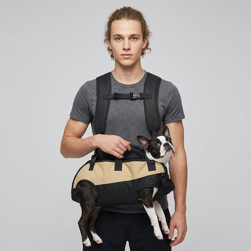 NUGGAL Multi-Functional Airlift Dog Backpack Carrier: Dual-Shoulder Harness & Mobility Aid for Cycling and Outdoors