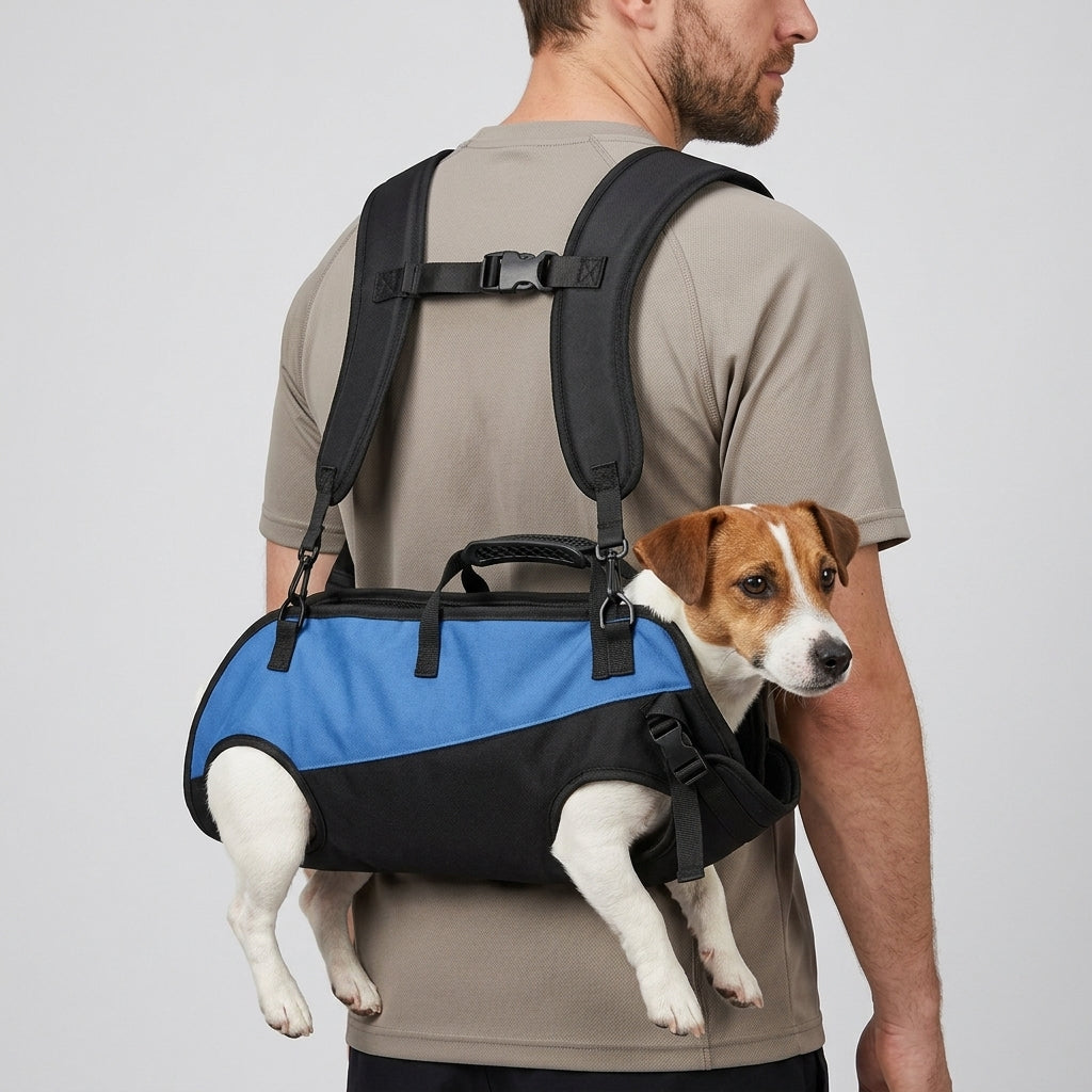 NUGGAL Multi-Functional Airlift Dog Backpack Carrier: Dual-Shoulder Harness & Mobility Aid for Cycling and Outdoors