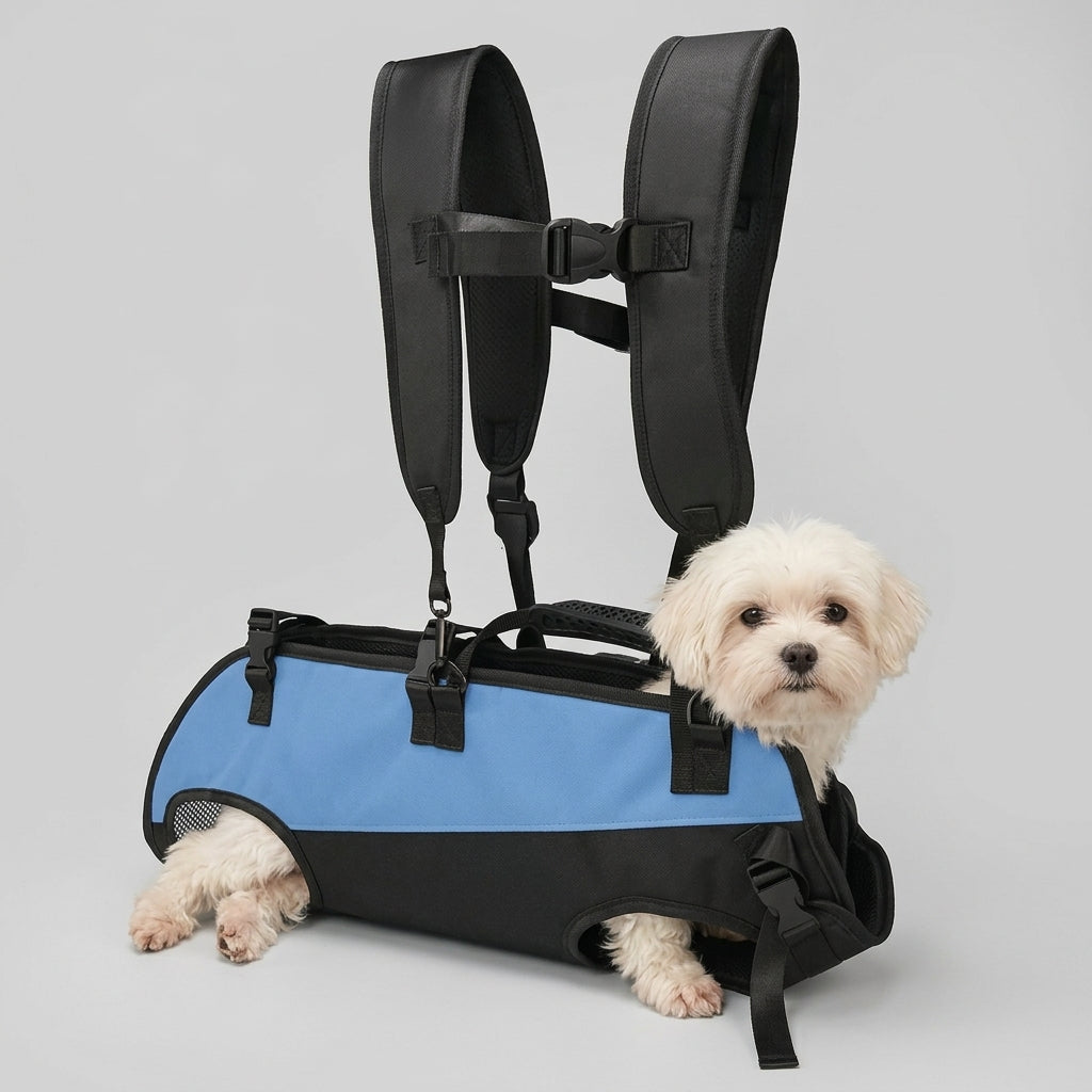 NUGGAL Multi-Functional Airlift Dog Backpack Carrier: Dual-Shoulder Harness & Mobility Aid for Cycling and Outdoors