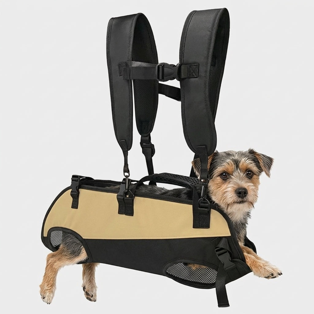 NUGGAL Multi-Functional Airlift Dog Backpack Carrier: Dual-Shoulder Harness & Mobility Aid for Cycling and Outdoors