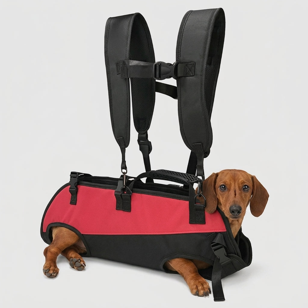 NUGGAL Multi-Functional Airlift Dog Backpack Carrier: Dual-Shoulder Harness & Mobility Aid for Cycling and Outdoors