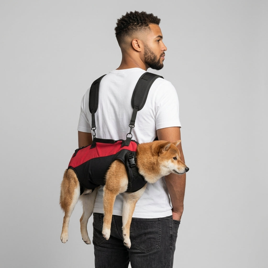 NUGGAL Multi-Functional Airlift Dog Backpack Carrier: Dual-Shoulder Harness & Mobility Aid for Cycling and Outdoors