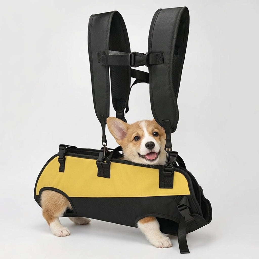 NUGGAL Multi-Functional Airlift Dog Backpack Carrier: Dual-Shoulder Harness & Mobility Aid for Cycling and Outdoors