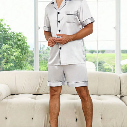 NUGGAL Pet Hair Resistant Men Silken Elegance Loungewear Set