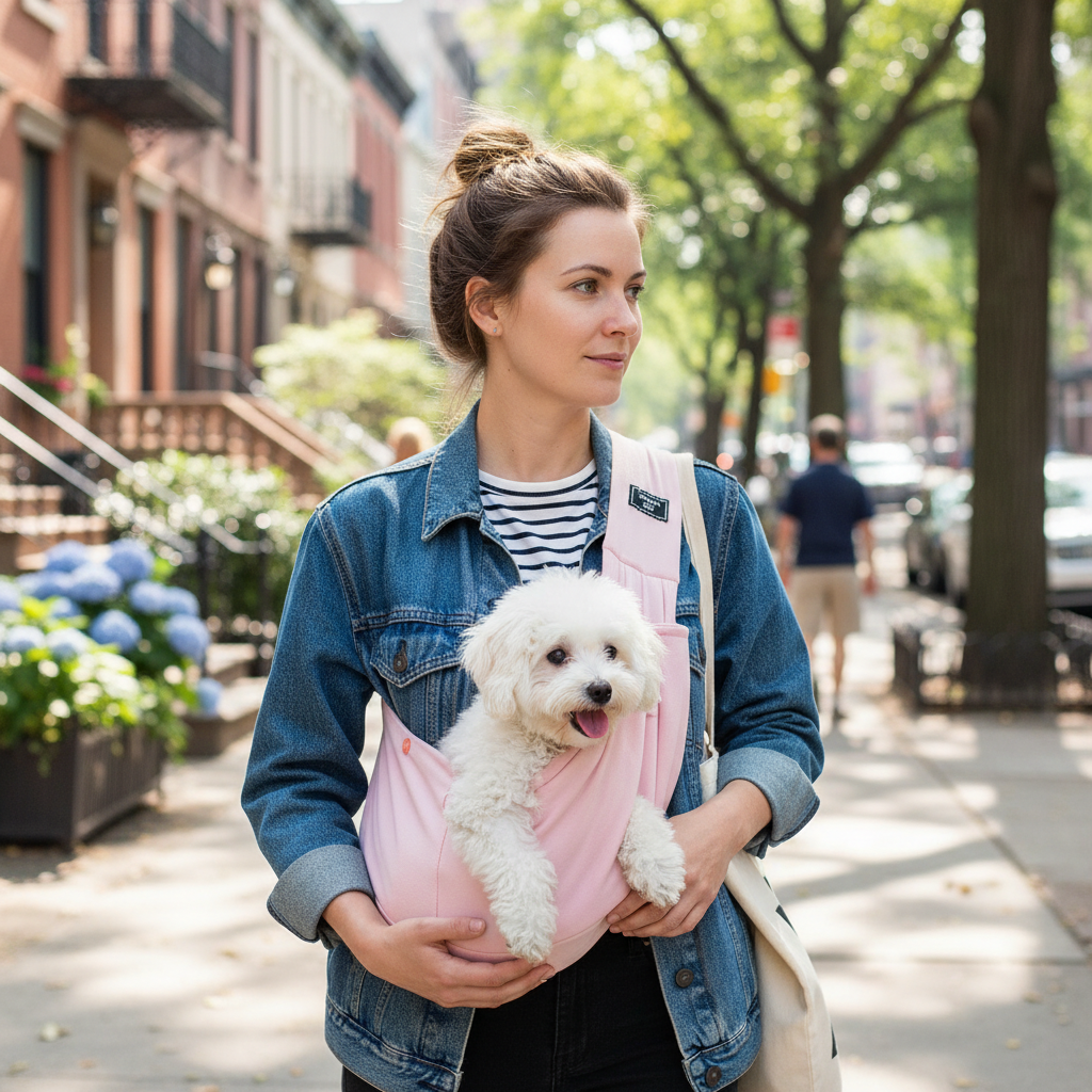 NUGGAL Foldable Crossbody High-Capacity Pet Carrier Bag for Small Dogs & Cats