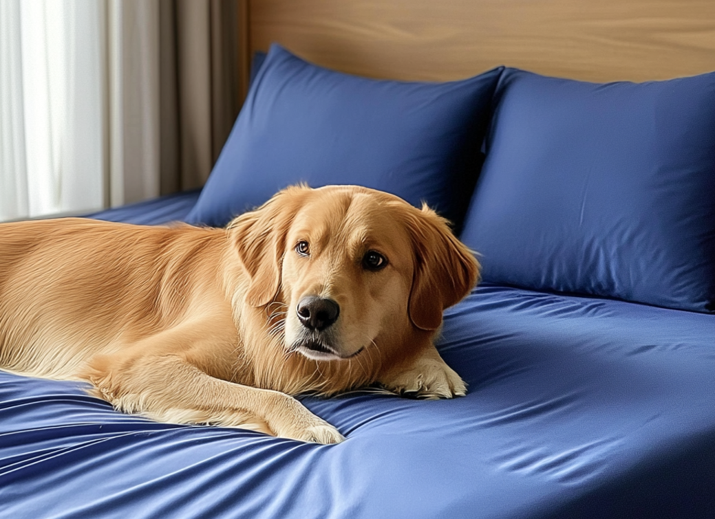 NUGGAL Pet Hair-Resistant Bamboo Flat Sheet – Soft, Sustainable, and Pet-Friendly Comfort