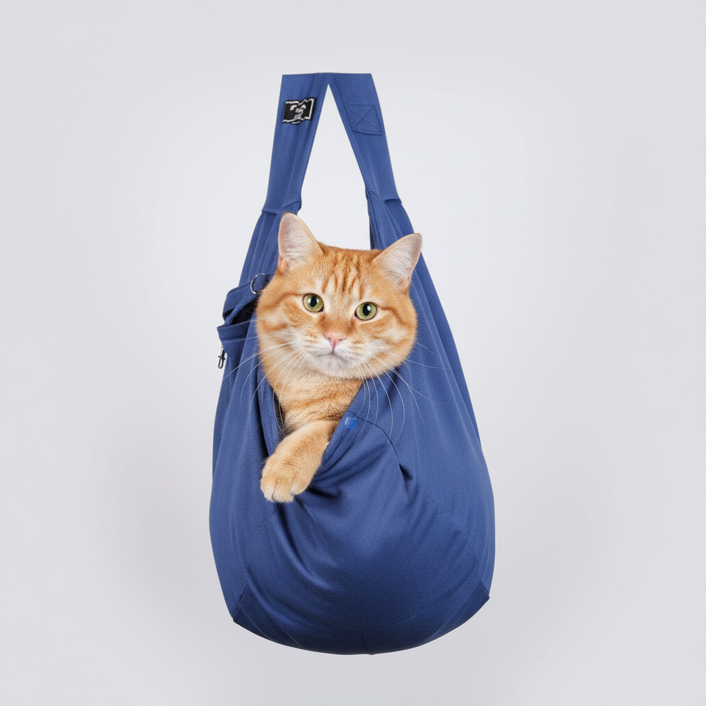 NUGGAL Foldable Crossbody High-Capacity Pet Carrier Bag for Small Dogs & Cats