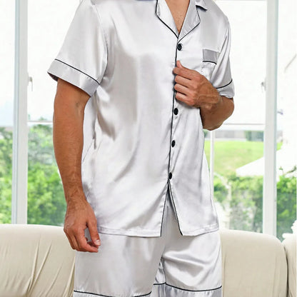NUGGAL Pet Hair Resistant Men Silken Elegance Loungewear Set