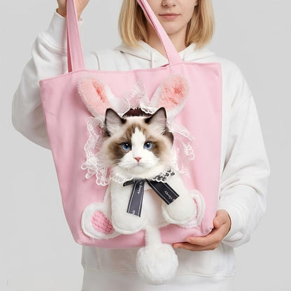 NUGGAL Playful Peek-a-Boo Canvas Pet Carrier Tote