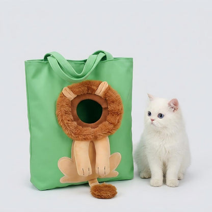 NUGGAL Playful Peek-a-Boo Canvas Pet Carrier Tote