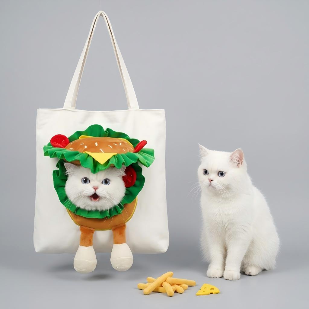 NUGGAL Playful Peek-a-Boo Canvas Pet Carrier Tote