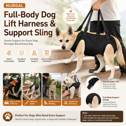 NUGGAL Full-Body Dog Lift Harness & Support Sling for Elderly and Disabled Pets