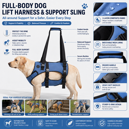 NUGGAL Front-Body Dog Lift Harness & Support Sling – Adjustable Recovery Aid for Elderly Dogs, Arthritis & Leg Support