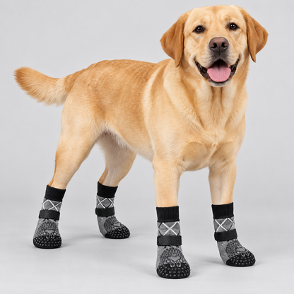 NUGGAL Anti-Slip Dog Socks with 360° Grip & Adjustable Straps (2 Sets)
