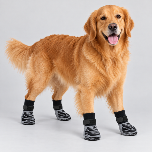 NUGGAL Anti-Slip Dog Socks with 360° Grip & Adjustable Straps (2 Sets)