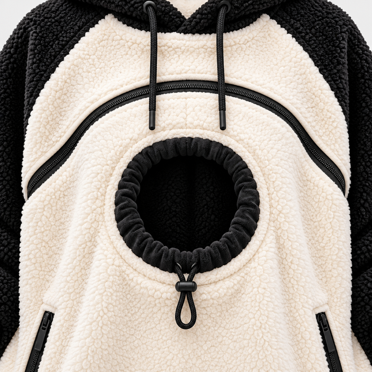 NUGGAL Fleece Pet Carrier Hoodie with Kangaroo Pouch & Zipper Pockets for Cats & Small Dogs
