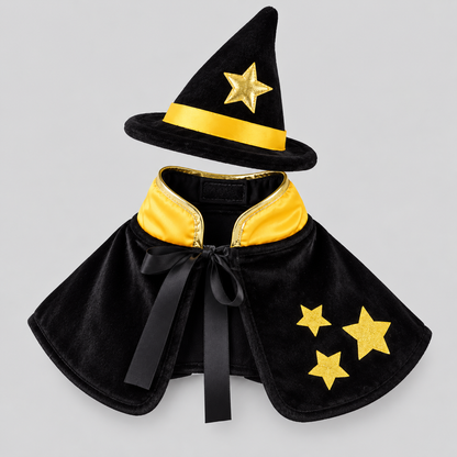 NUGGAL Halloween Witch Hat & Cape Costume for Dogs & Cats