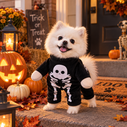 NUGGAL Halloween Skeleton Pet Costume for Dogs & Cats