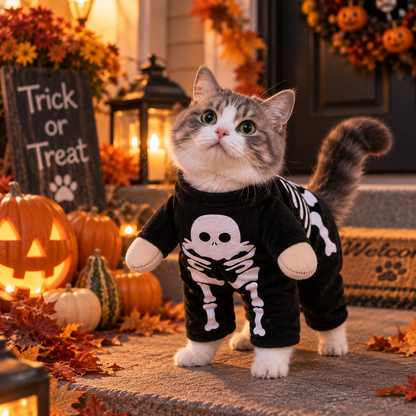 NUGGAL Halloween Skeleton Pet Costume for Dogs & Cats