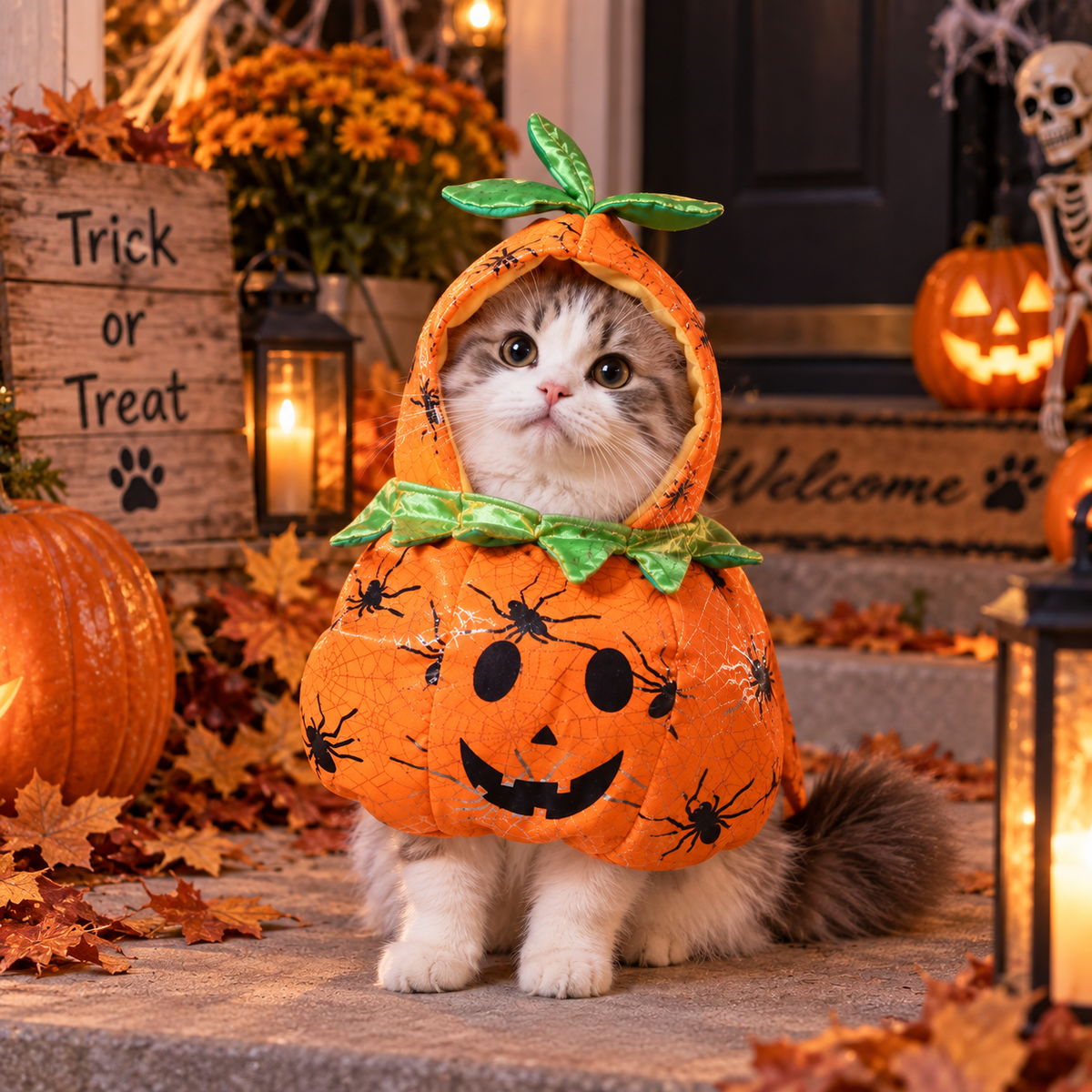 NUGGAL Halloween Pumpkin Pet Costume for Dogs & Cats