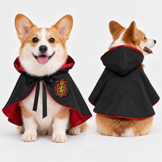 NUGGAL Halloween Wizard Hooded Cape Costume for Dogs & Cats