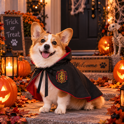 NUGGAL Halloween Wizard Hooded Cape Costume for Dogs & Cats